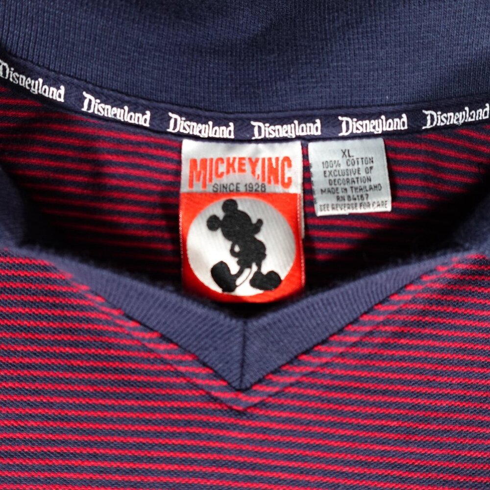 Vintage Mickey Jeans Disneyland Collared Shirt Mens XL Striped Preppy 90s - Picture 4 of 8
